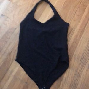 Forever 21 | Medium- Black Sliming Body Suit with Halter V-Neckline